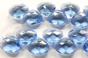 Sky Blue Crystal - Faceted Flat Briolette 6"