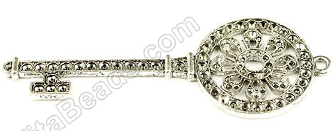 Rhodium Plated Copper Pendant Antique Key Pendant