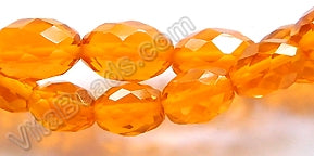 Orange Crystal - Faceted Rice  16"