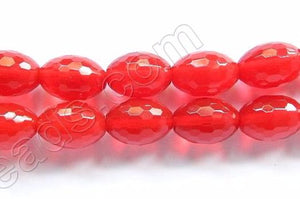 Bright Red Quartz  -  Faceted Eggs 16"