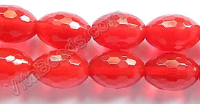 Bright Red Quartz  -  Faceted Eggs 16"