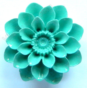 Carved Zinnia Pendant   Synthetic Turquoise