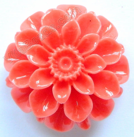 Carved Zinnia Pendant   Synthetic Pink Coral