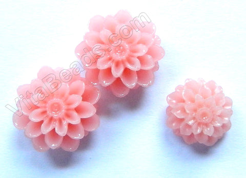 Carved Zinnia Pendant   Synthetic Pink Coral
