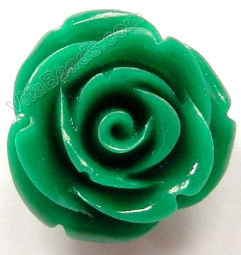 Carved Small Rose Pendant Synthetic Green Qtz