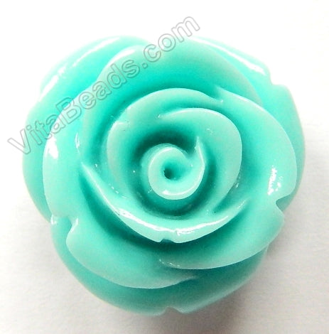 Carved Small Rose Pendant Synthetic Blue TQ