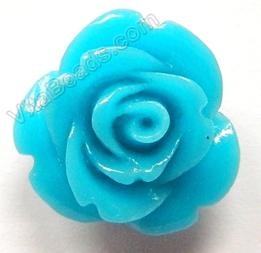 Carved Small Rose Pendant Synthetic Aqua Blue Qtz
