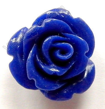 Carved Small Rose Pendant Synthetic Dark Blue Jade