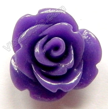 Carved Small Rose Pendant Synthetic Purple Qtz