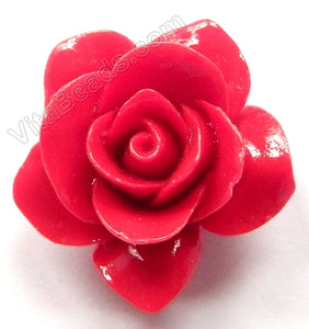 Carved Jasmine Pendant   Synthetic Cherry Coral