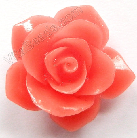 Carved Jasmine Pendant Synthetic Pink Coral