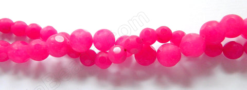 Frosted Fuchsia Jade  -  Dot Faceted Round 16"