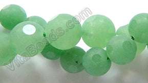 Frosted Green Jade  -  Dot Faceted Round 16"
