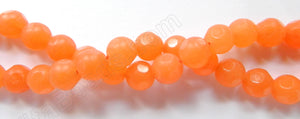Frosted Orange Jade  -  Faceted Dot Round 16"   10 mm