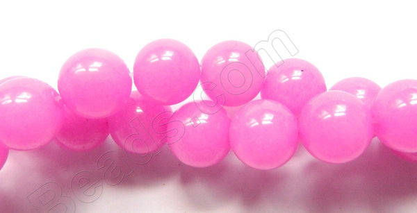 Pink Fuchsia Mashan Jade - Smooth Round  16"