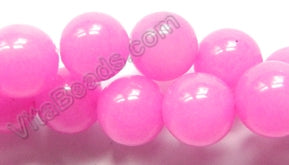 Pink Fuchsia Mashan Jade - Smooth Round  16"