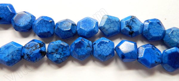 Lapis Blue Crack Turquoise  -  Faceted Nugget Coin  16"