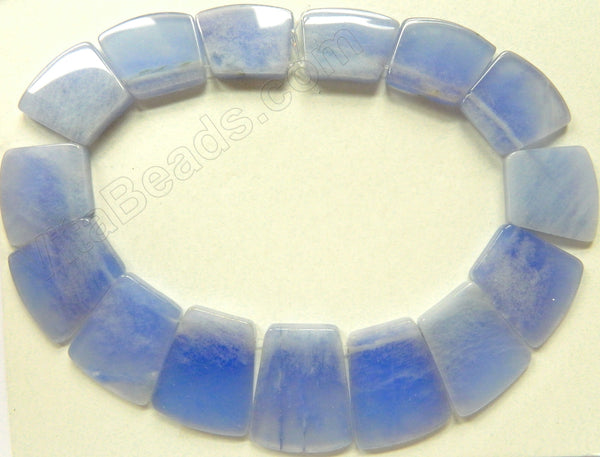 Sky Blue Jade Gradauted Smooth Ladder Necklace 16"