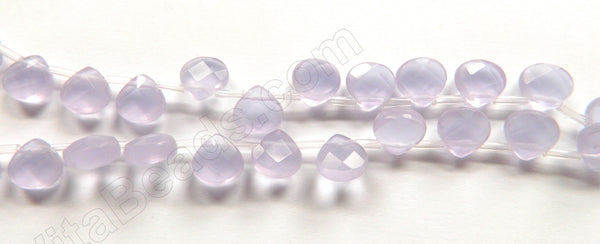 Faceted Flat Briolette  -  036 Light Purple Chalcedony  16"