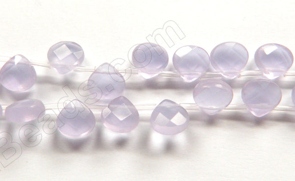 Faceted Flat Briolette  -  036 Light Purple Chalcedony  16"