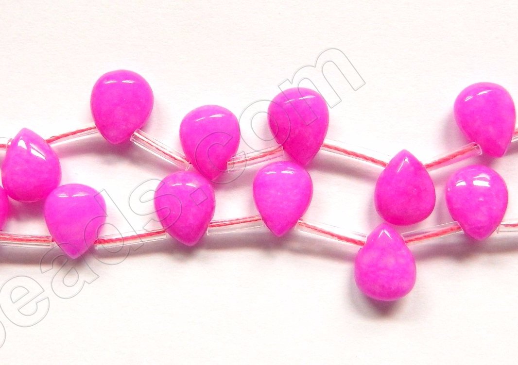 Bright Fuchsia Jade  -  Puff Briolette  16"