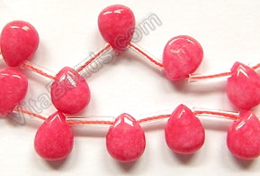 Cherry Red Jade  -  Puff Briolette  16"
