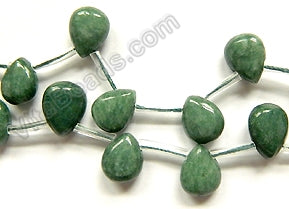 Dark Emerald Jade  -  Puff Briolette  16"