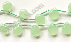 Light Green Chalcedony Quartz  -  Puff Briolette  16"