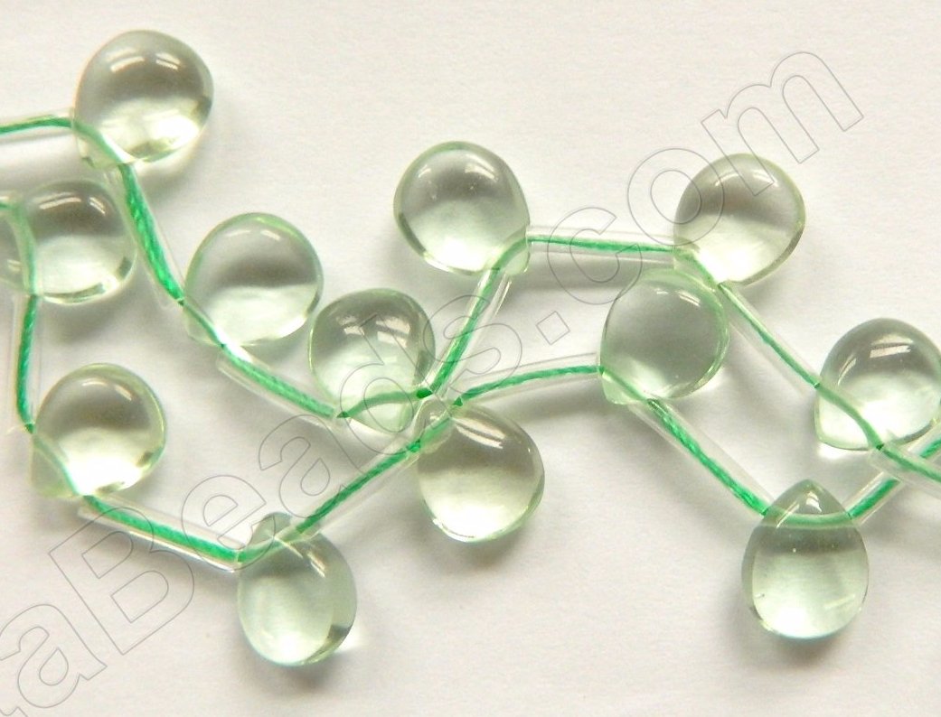 Light Apple Green Crystal  -  Puff Briolette  16"