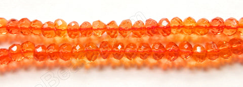 Sunset Orange Crystal  -  Faceted Rondel 16"     5 x 8 mm