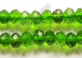 Forest Green Crystal  -  Faceted Rondel 16"     5 x 8 mm
