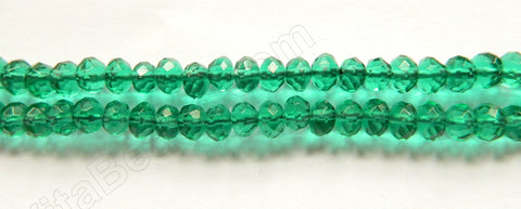 Emerald Crystal  -  Faceted Rondel 16"     5 x 8 mm