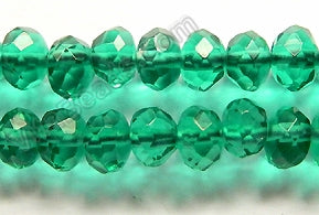Emerald Crystal  -  Faceted Rondel 16"     5 x 8 mm