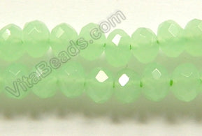 Light Green Chalcedony Quartz  -  Faceted Rondel 16"     5 x 8 mm