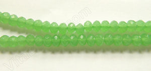 Dark Green Chalcedony Quartz  -  Faceted Rondel 16"     5 x 8 mm