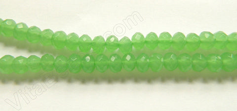 Dark Green Chalcedony Quartz  -  Faceted Rondel 16"     5 x 8 mm