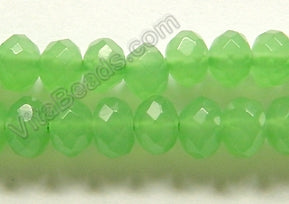 Dark Green Chalcedony Quartz  -  Faceted Rondel 16"     5 x 8 mm