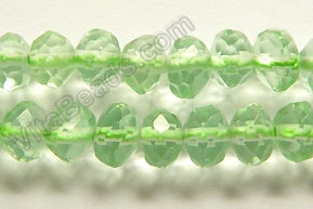 Light Apple Green Crystal  -  Faceted Rondel 16"     5 x 8 mm