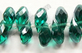 Emerald Crystal Quartz - 6x12mm Faceted Long Teardrops 8"