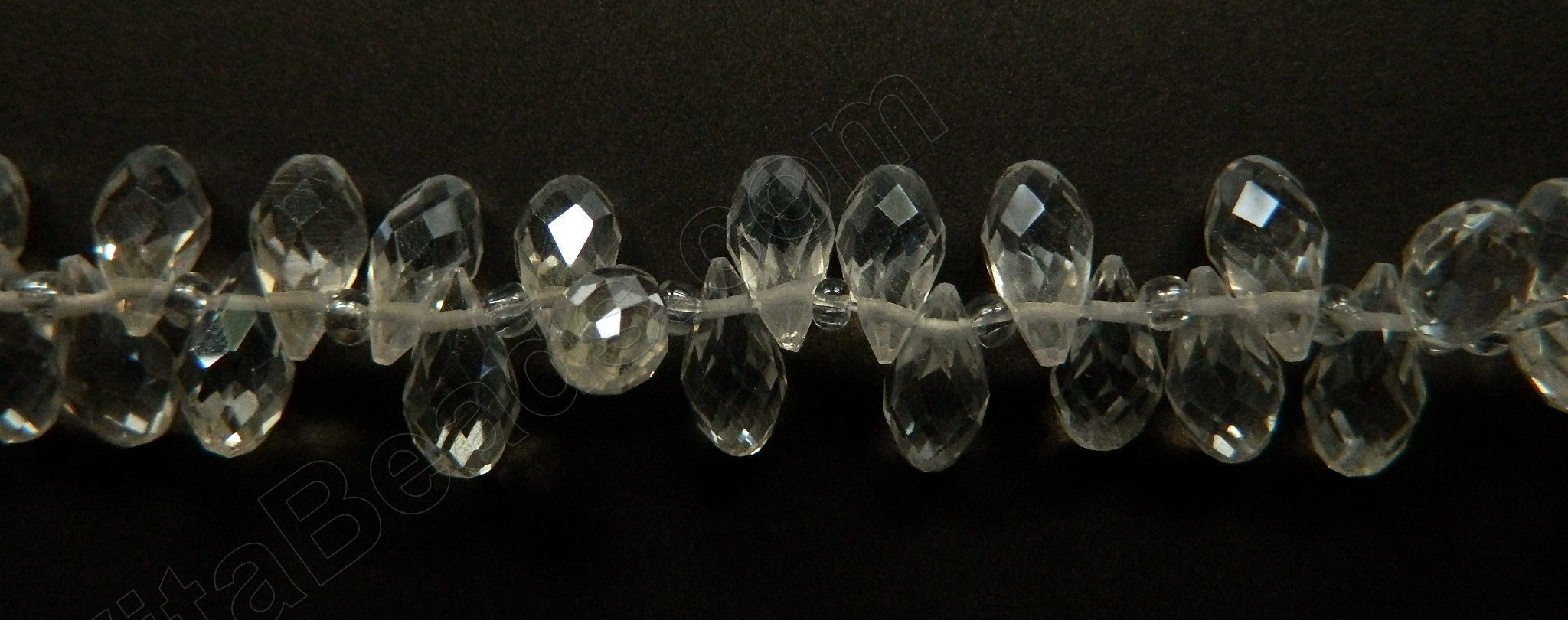 Clear Crystal - 6x12mm Faceted Long Teardrops 8"