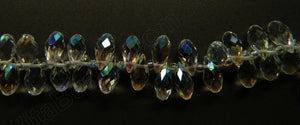 Crystal AB - 6x12mm Faceted Long Teardrops 8"