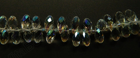 Crystal AB - 6x12mm Faceted Long Teardrops 8"