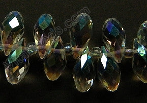 Crystal AB - 6x12mm Faceted Long Teardrops 8"