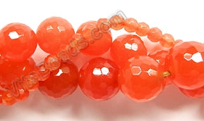 Orange Red Jade  -  Faceted Round
