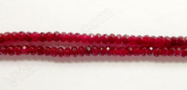 Red Win. Jade  -  Faceted Rondels