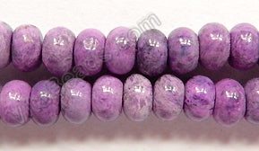 Purple Brazilian Agate  -  Smooth Rondels  16"