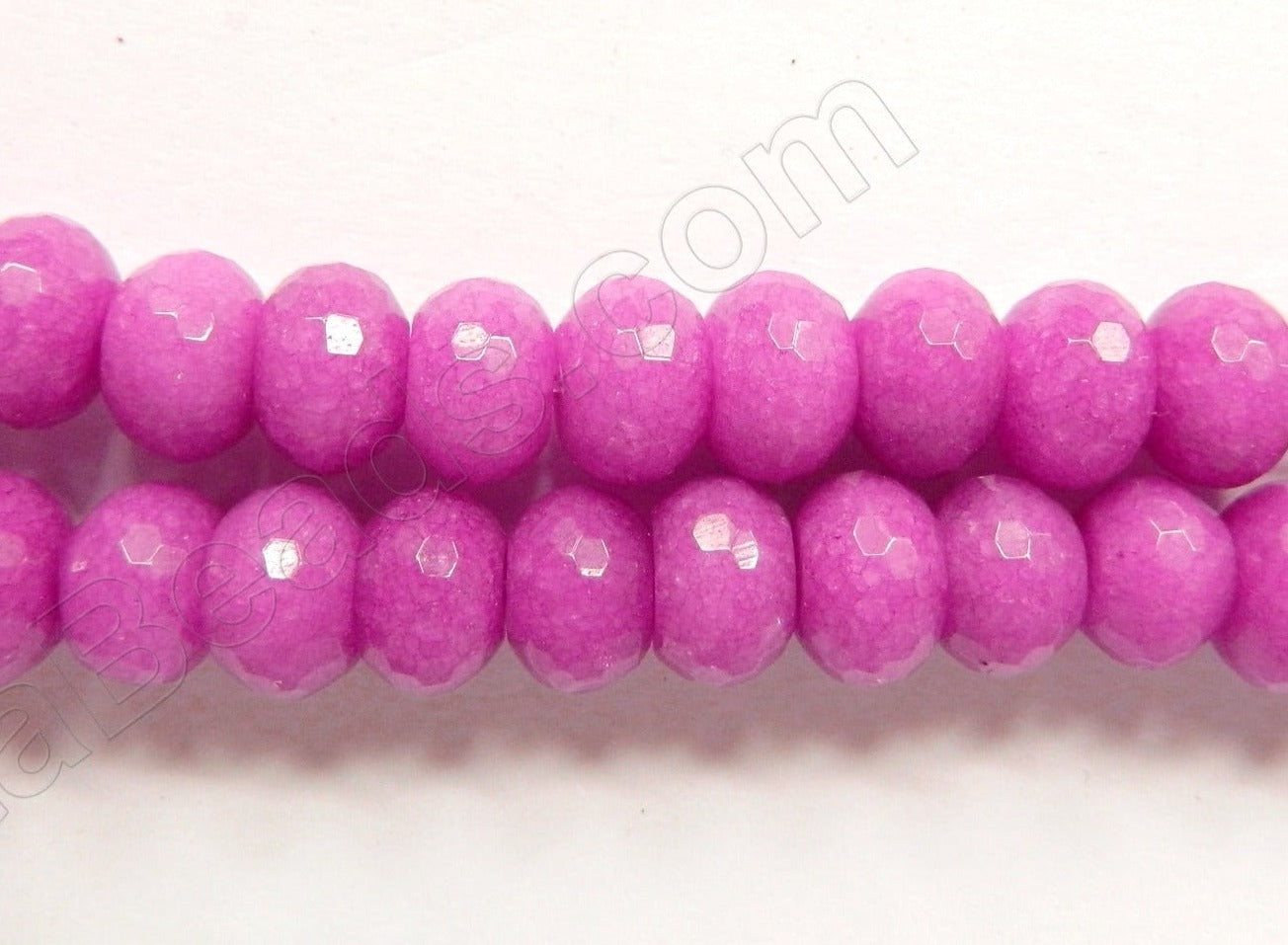 Bright Purple Fuchsia Jade  -  Big Faceted Rondels  16"    8 x 12 mm