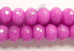 Bright Purple Fuchsia Jade  -  Big Faceted Rondels  16"    8 x 12 mm