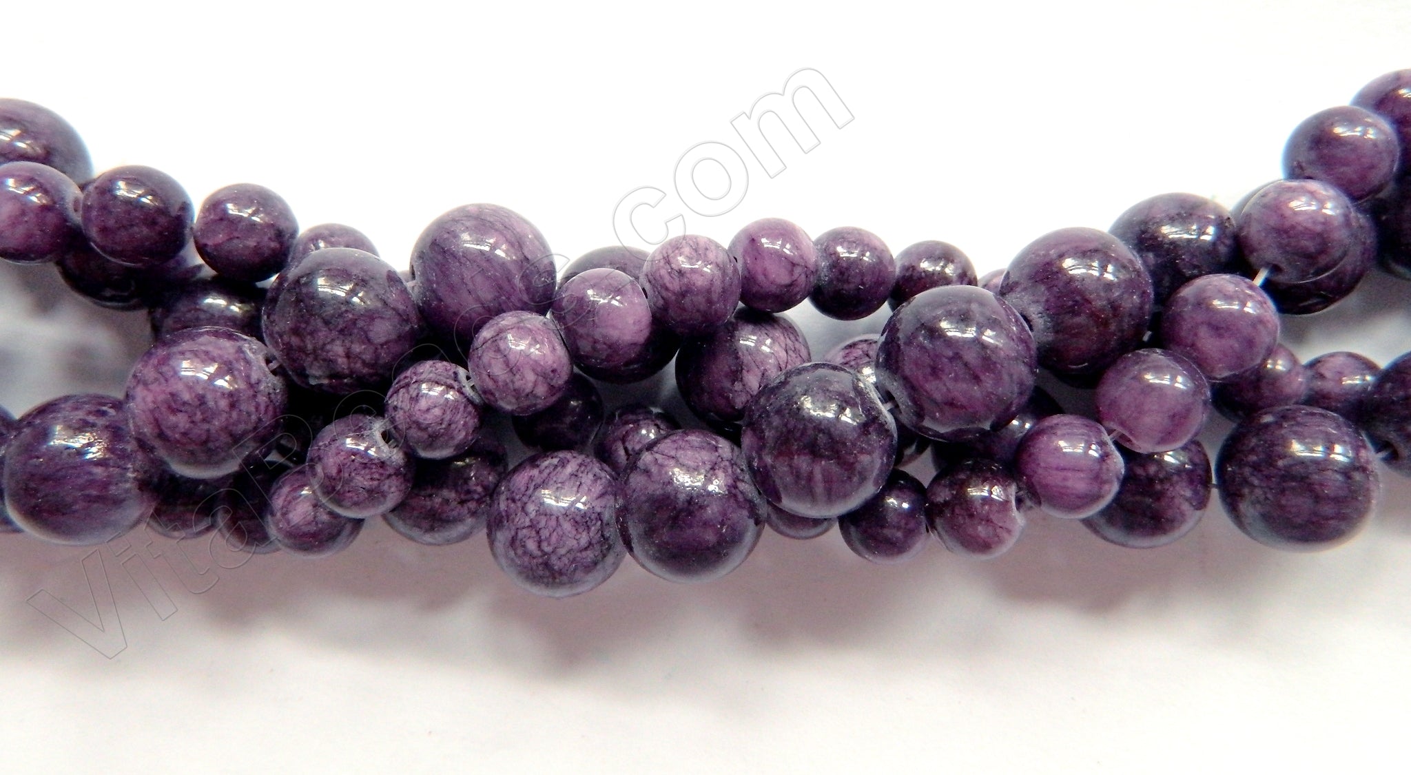 Lepidolite Jade - Smooth Round Beads  16"