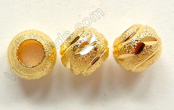 Gold Plated Copper Stardust Round Beads - B Cut